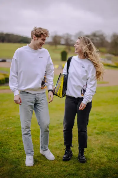 lifestyle photoLIVERY Essential Crew Neck - White